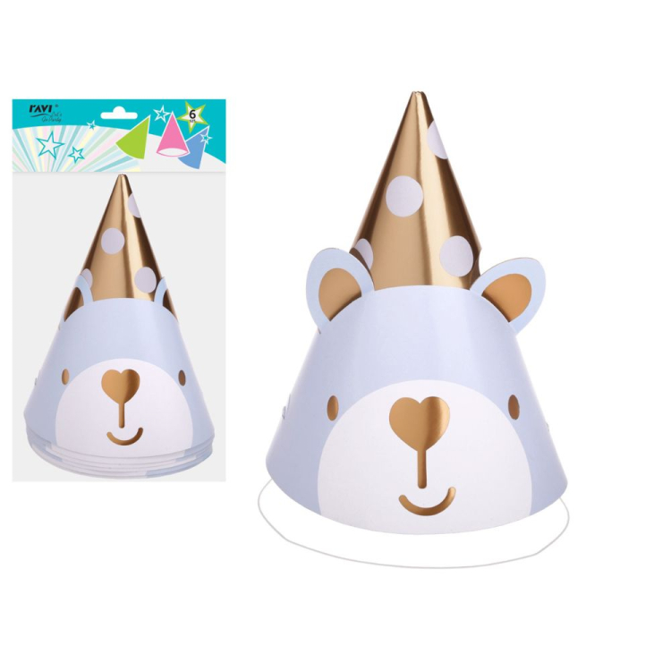 Czapeczki papierowe Blue Bear 6 sztuk RAVI
